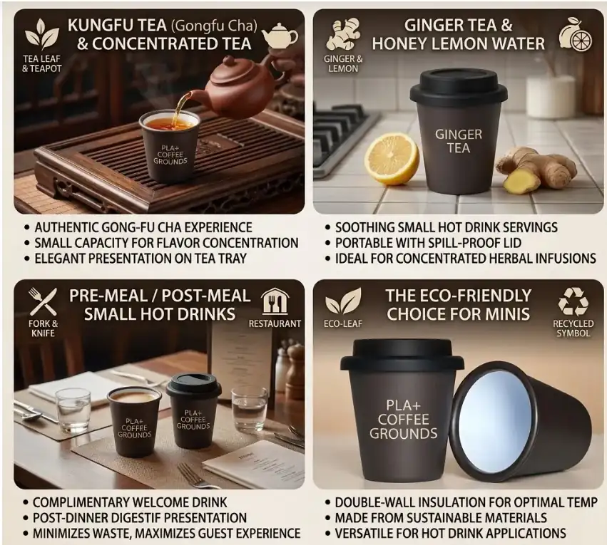 Close-up texture of modified PLA coffee grounds reusable cup, injection moulded eco tumbler