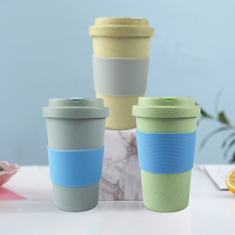 KHB02006350 ml straw coffee cup with lid