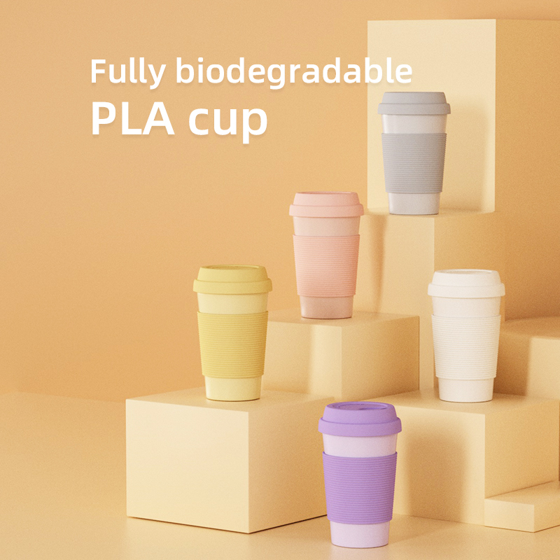 KHB04002-420ml PLA reusable cup with silicone lid and band