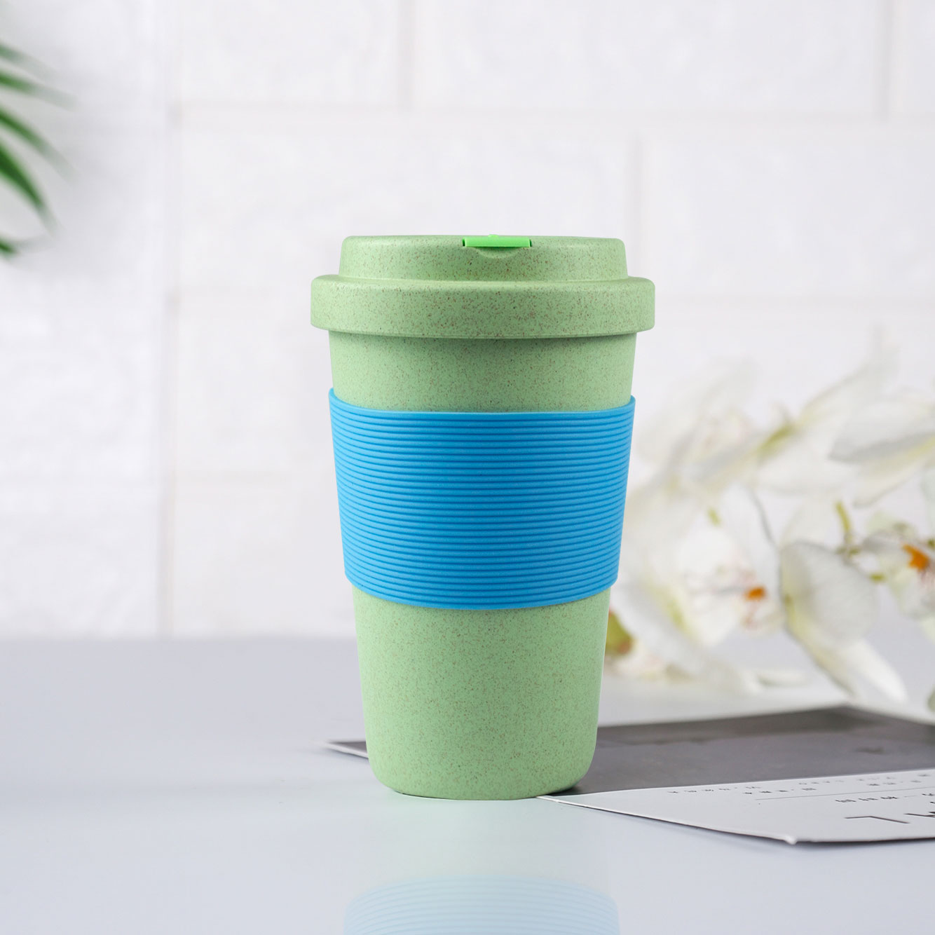 KHB02008—350ml带盖秸秆咖啡杯