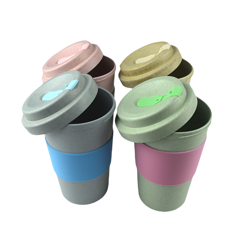 KHB02008—350ml带盖秸秆咖啡杯