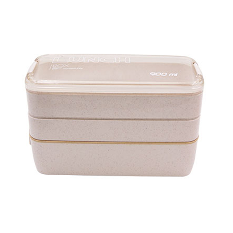 KHF022009—Three-layer buckle straw lunch box with transparent cover8