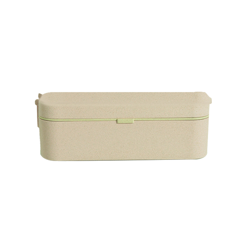 KHF031003—Single layer hidden button bamboo fiber lunch box5