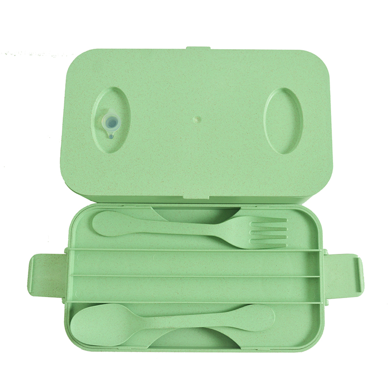 KHF031003—Single layer hidden button bamboo fiber lunch box7