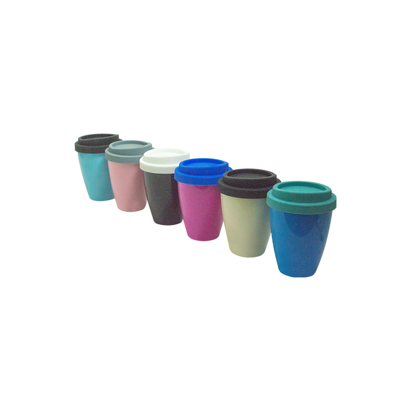 KHB04011-Double layer 350ml PLA silica gel cup with round mouth cover2