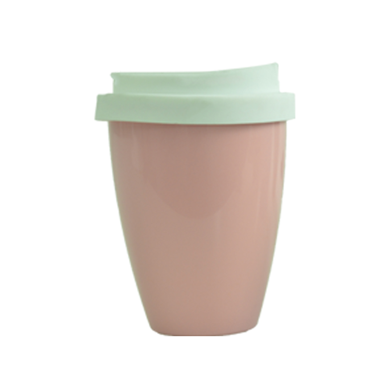 KHB04011-Double layer 350ml PLA silica gel cup with round mouth cover5