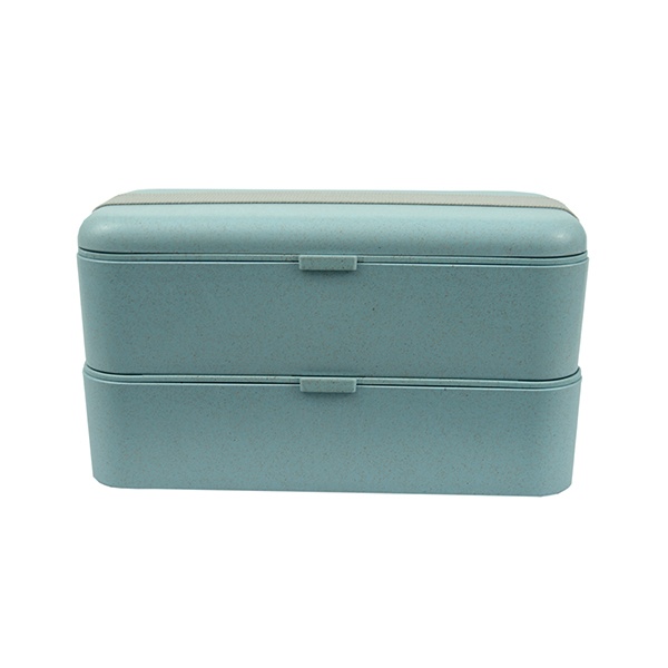 KHF022001-double layer strapped wheat straw lunch box5