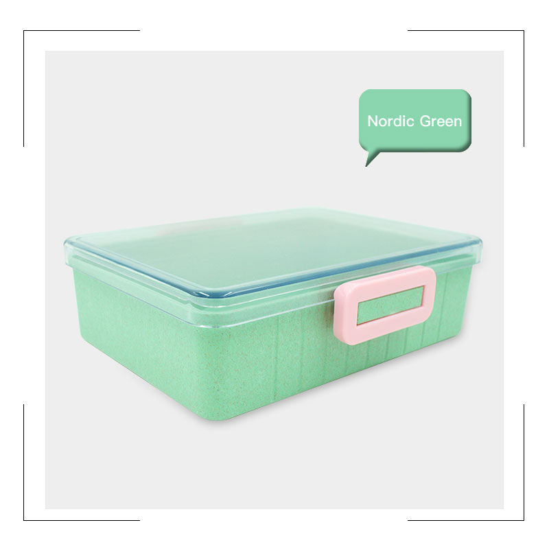 Single layer straw material lunch box4
