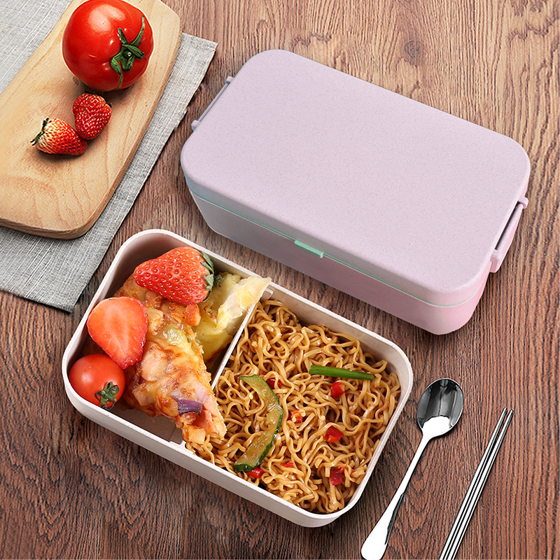 KHF021003-A eco-friendly wheat straw lunch box single layer bento box6