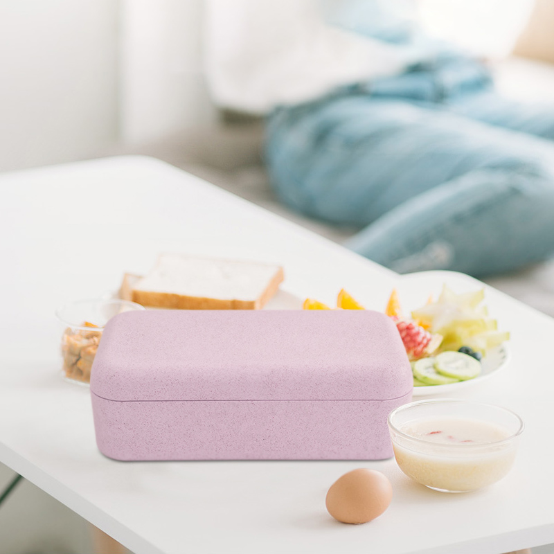 KHF021004-biodegradable Single layer straw lunch box3