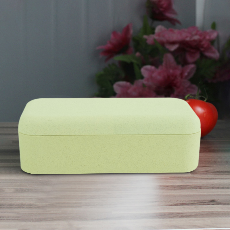 KHF021004-biodegradable Single layer straw lunch box7