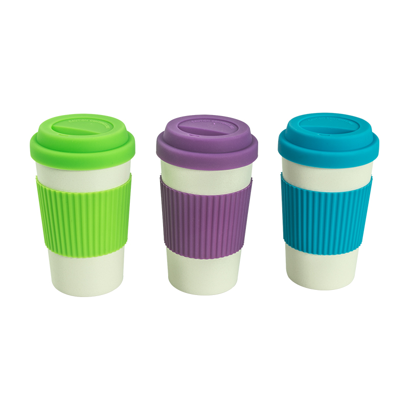 KHB03005-350ml bamboo fiber silicone lid coffee cup5
