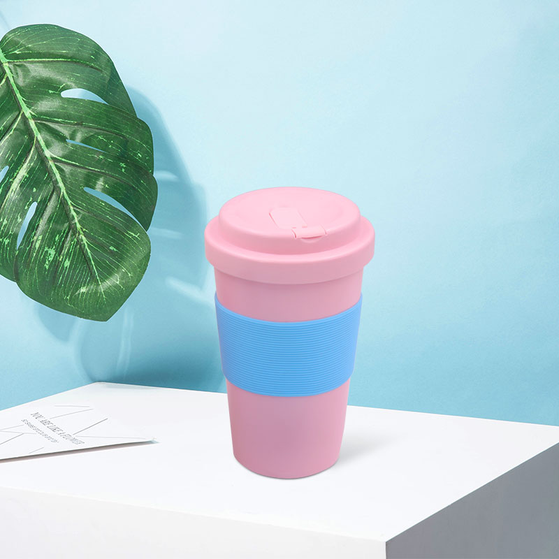 KHB04006-350 ml PLA silica gel spiral mouth cup with cover2
