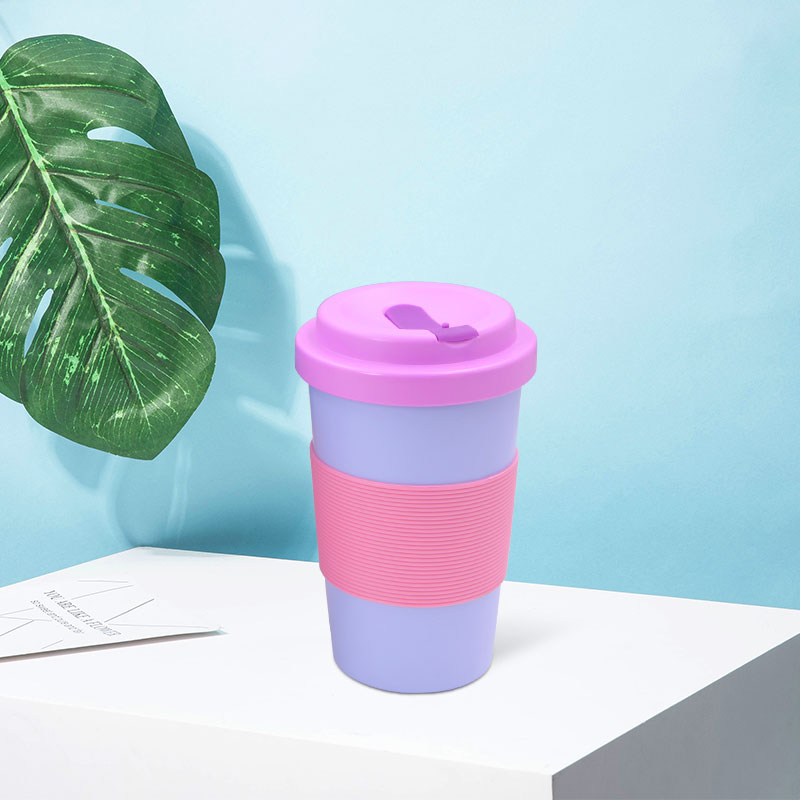 KHB04006-350 ml PLA silica gel spiral mouth cup with cover3