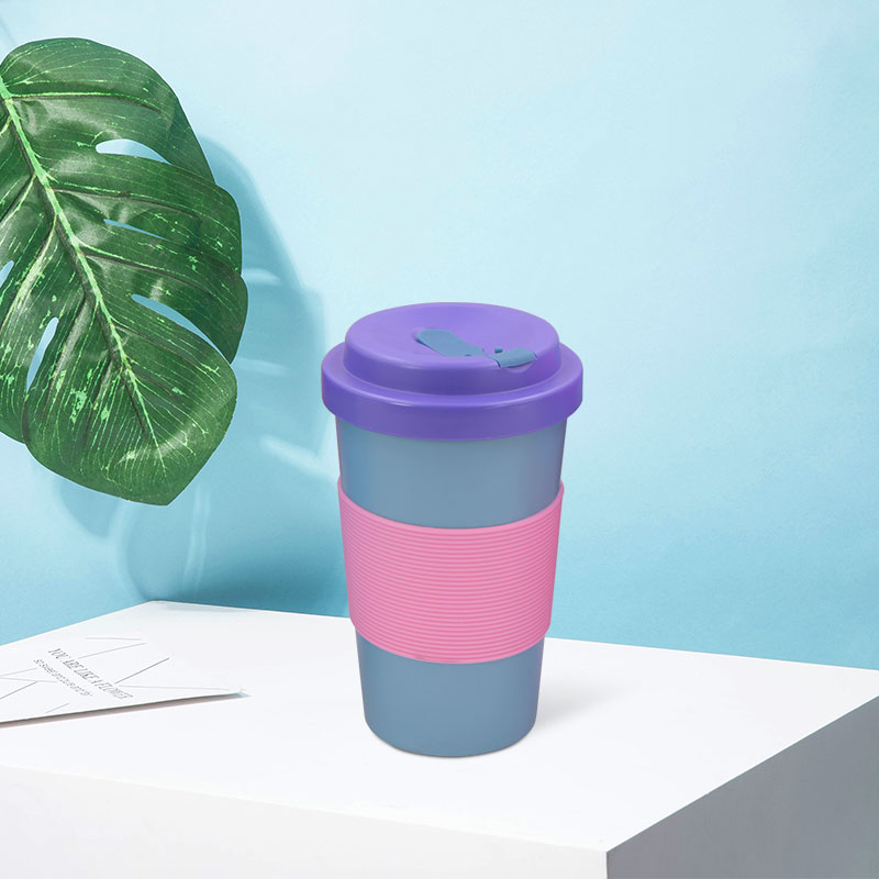 KHB04006-350 ml PLA silica gel spiral mouth cup with cover4