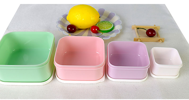 KHF011004-PP square children's lunch box set of four5
