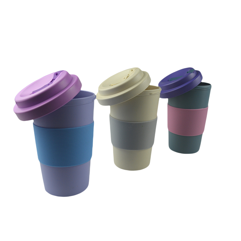 KHB04006-350 ml PLA silica gel spiral mouth cup with cover8