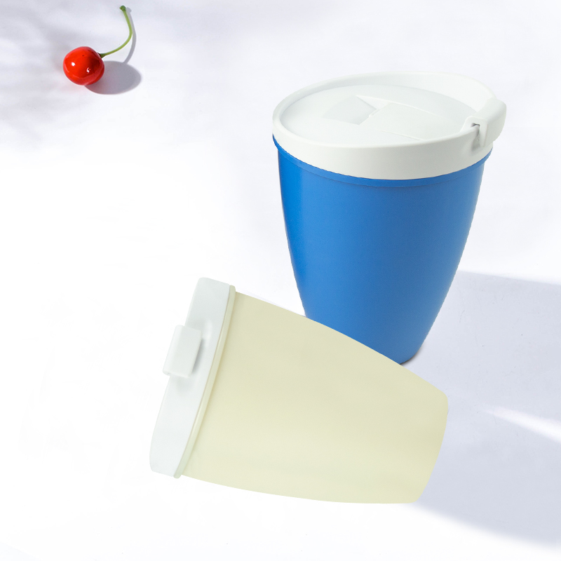 KHB04007—350 ml double layer PLA coffee cup with lid