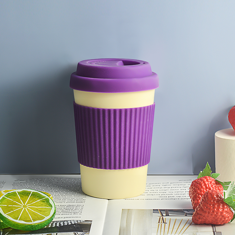 KHB03005- 350ml bamboo fiber silicone lid coffee cup2