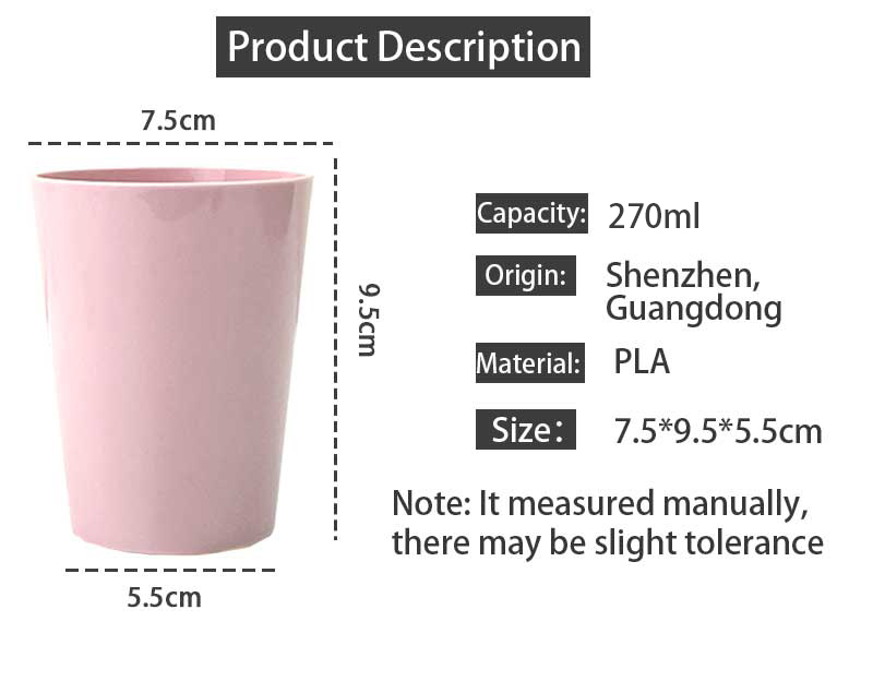 100% biodegradable PLA reusable mug cup without handle3