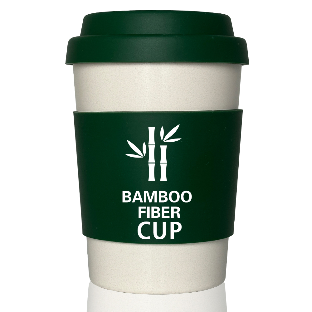 KHB03005-350ml bamboo fiber silicone lid coffee cup