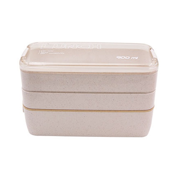 KHF022009—Three-layer buckle straw lunch box with transparent cover8