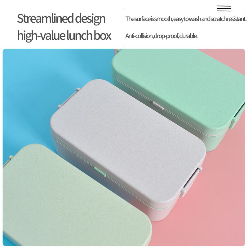 KHF031003—Single layer hidden button bamboo fiber lunch box6