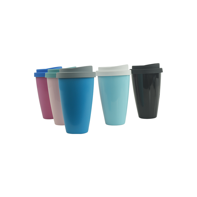 KHB04012—420ml PLA双层硅胶盖咖啡杯