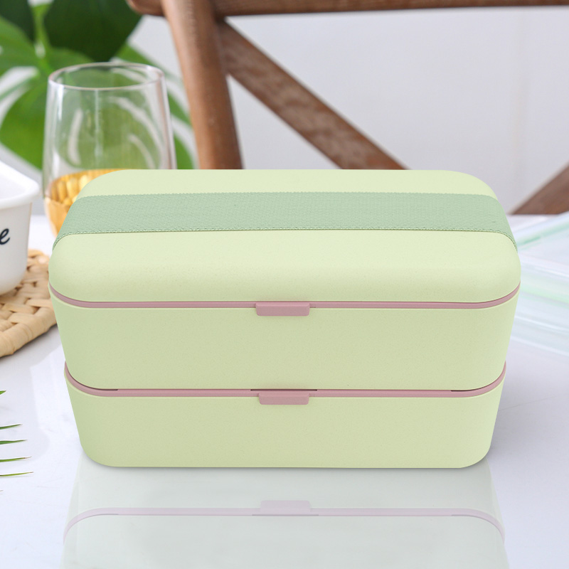 KHF032007—双层绑带式密封竹纤维饭盒