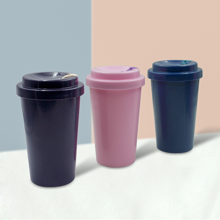 KHB01008—350mlPP塑料带盖密封咖啡杯