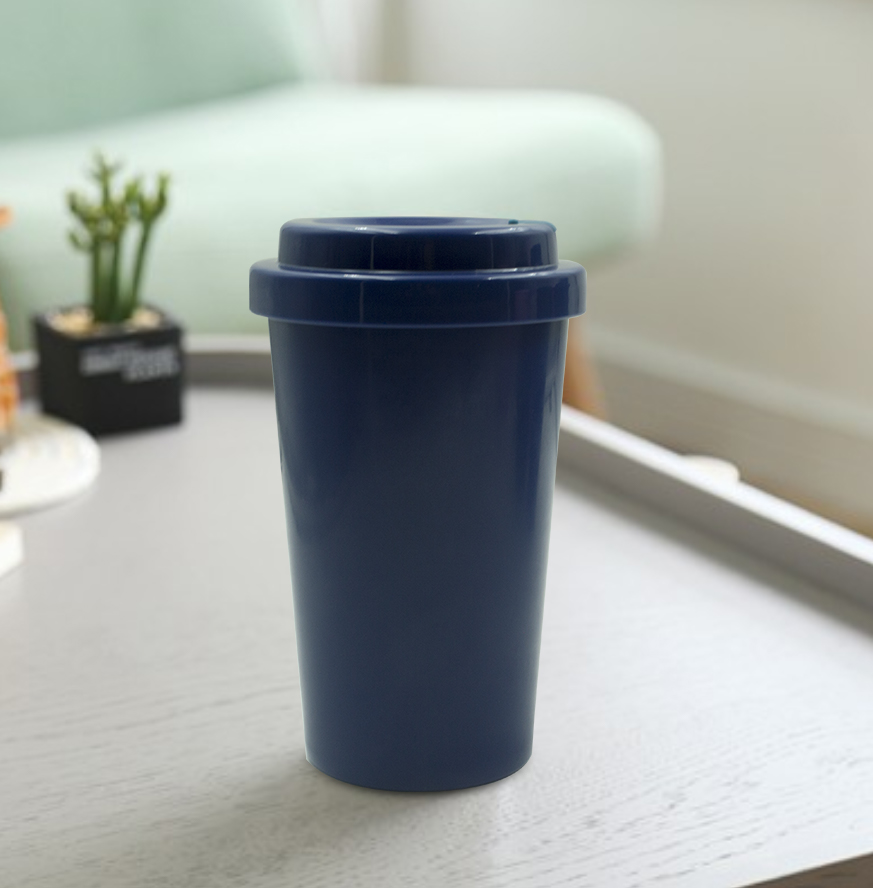 KHB01008—350mlPP塑料带盖密封咖啡杯