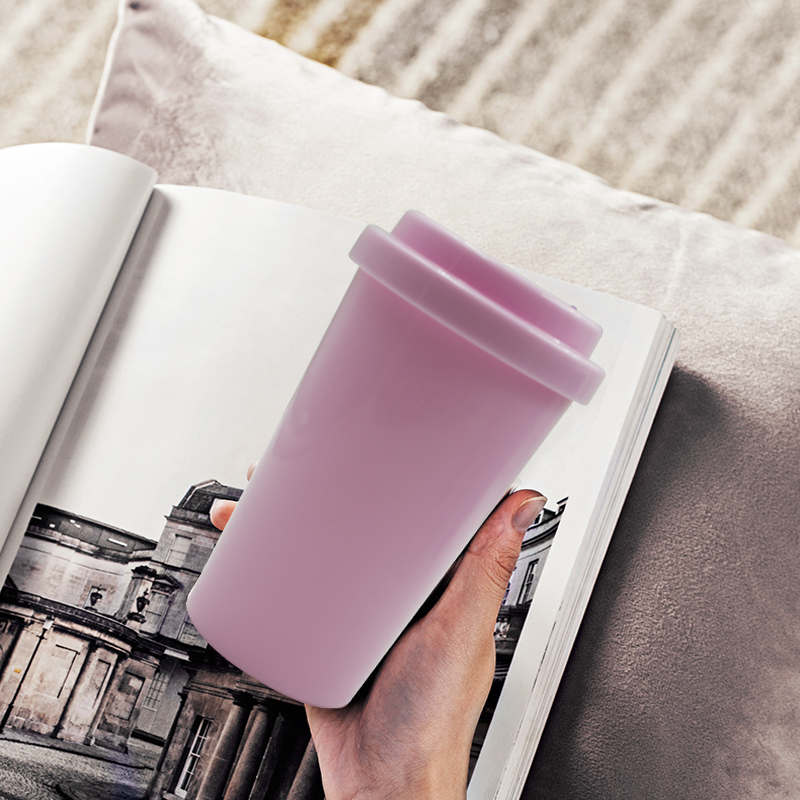 KHB01008—350mlPP塑料带盖密封咖啡杯