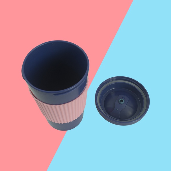 KHB01023—plastic coffee cup with sleeve and lid6