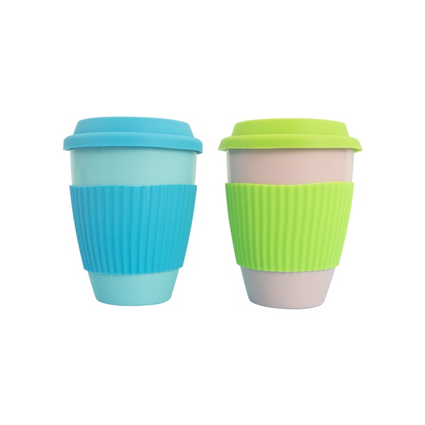 KHB04013—350 ml double PLA casual cup with lid and sleeve3