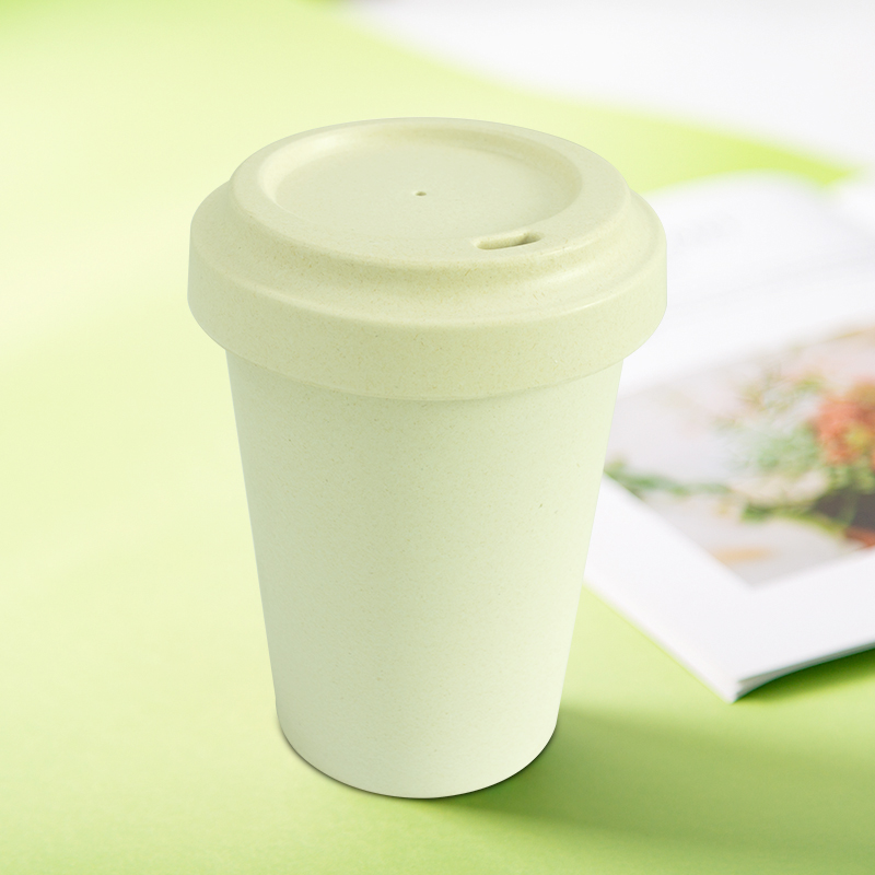KHB03009—纯色带盖竹纤维杯咖啡杯