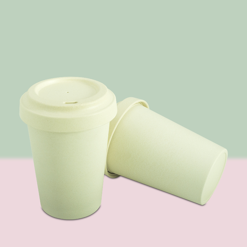 KHB03009—纯色带盖竹纤维杯咖啡杯