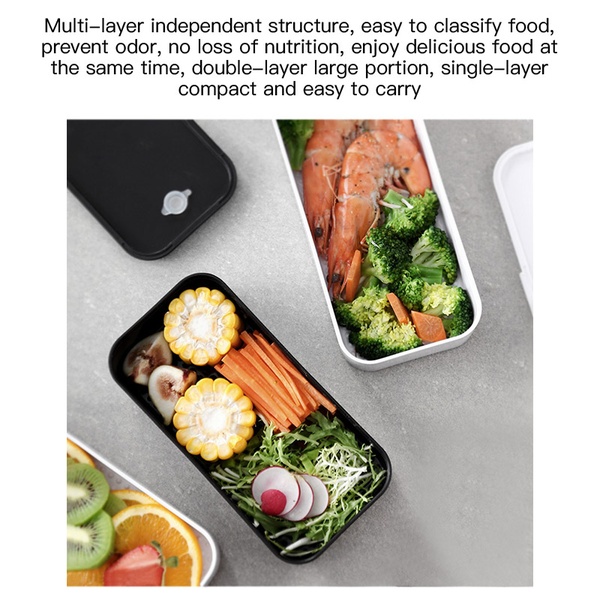 PP plastic strap double - layer patent bento box4