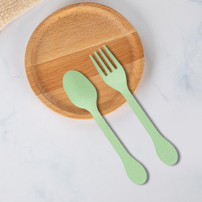 KHC02001—wheat straw fork &spoon
