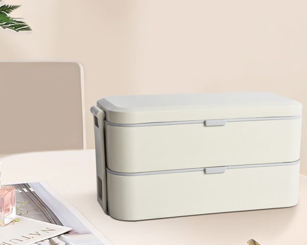 New product release: Double-layer double-buckle bamboo fiber bento box