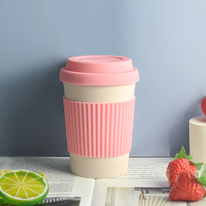 KHB03005- 350ml bamboo fiber silicone lid coffee cup3