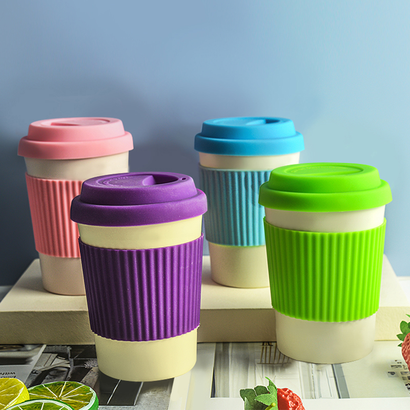 KHB03005- 350ml bamboo fiber silicone lid coffee cup5