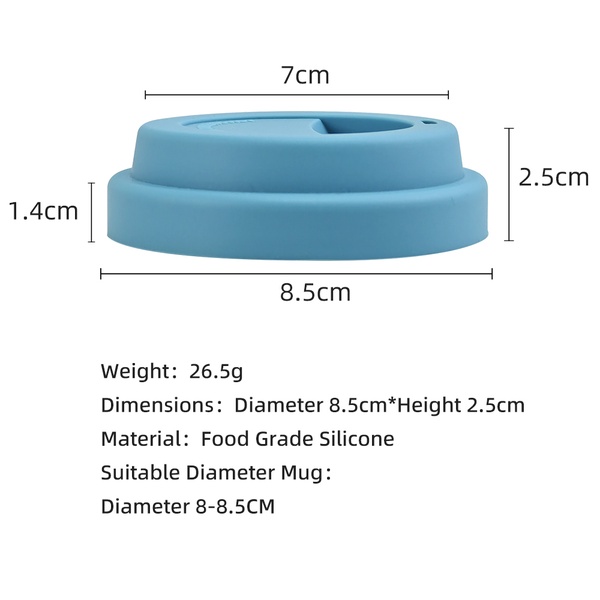 D 8.5 unbreakable Reusable Coffee Mug cup lid5