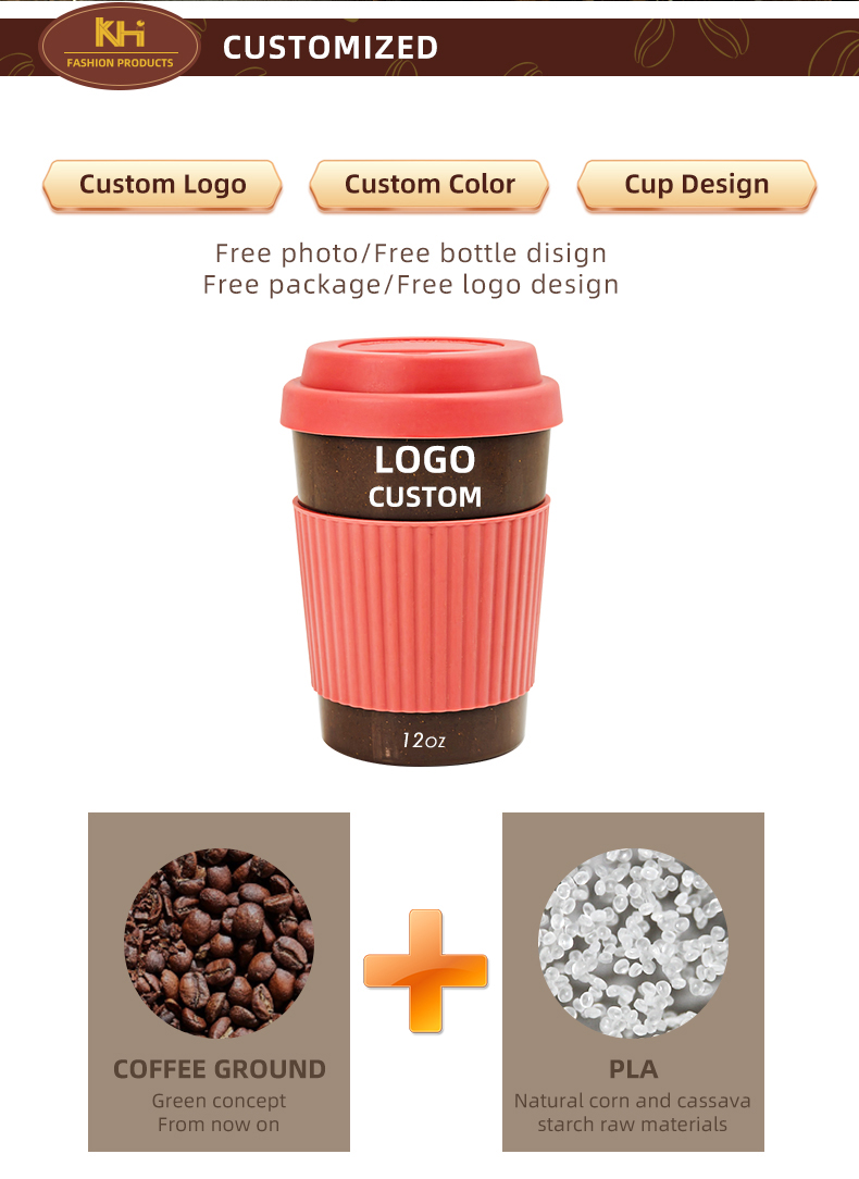 Sustainable coffee grounds cup 350 ml 12 oz coffee mug3