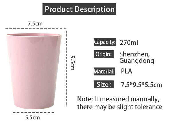 100% biodegradable PLA reusable mug cup without handle3