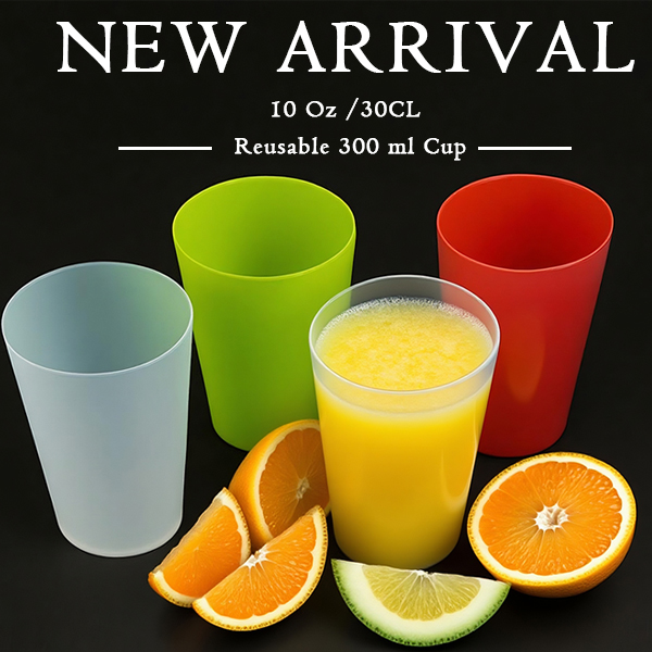 New arrival 10 oz 300ml reusable plastic cup
