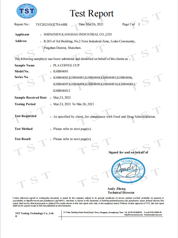 FDA Certificate