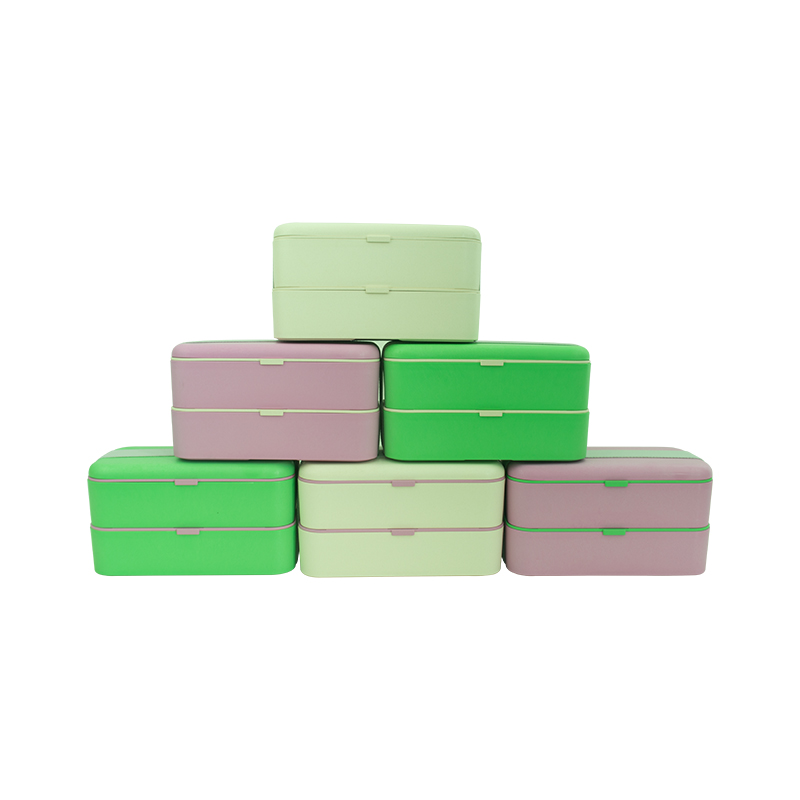 KHF022007-Double sealed straw lunch box with bandage