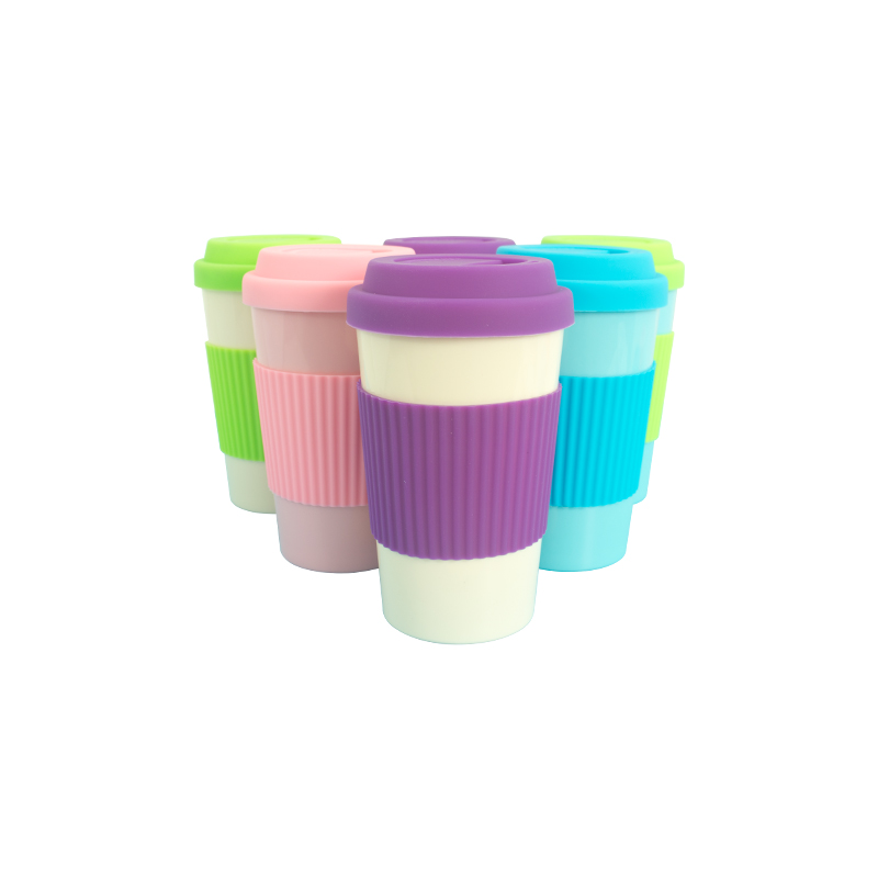 KHB04005-350 ml PLA silica gel cup with round mouth cover4