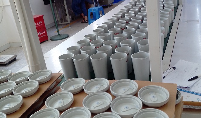 Customized wheat straw cups are in production