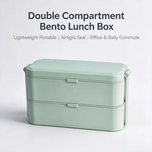 Bamboo Fiber Double Layer Lunch Box 800ML